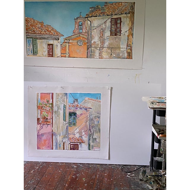 This is new 2 panel painting, can be sold separately , from my series "Bella Italia" Its memories from visiting old...