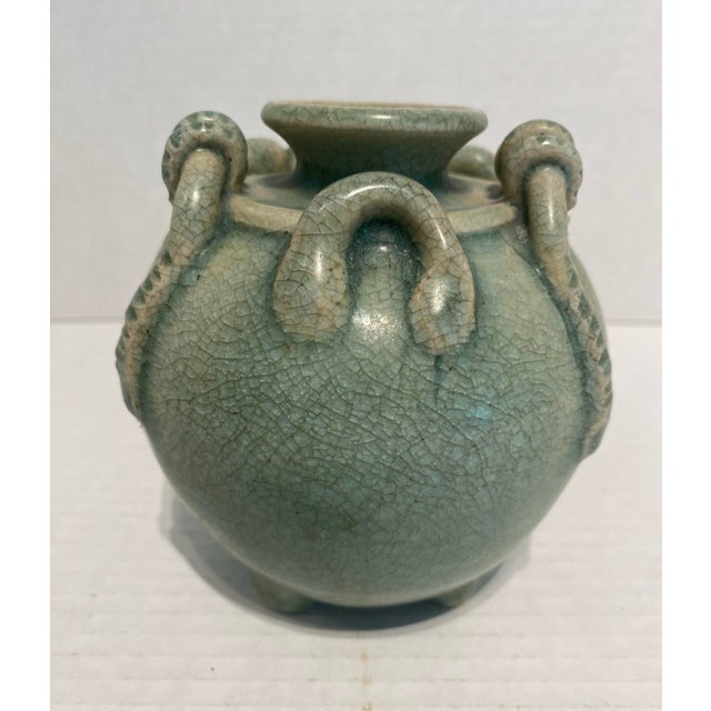 Vintage Thai Sawankholok Celadon Elephant Jar For Sale - Image 4 of 11