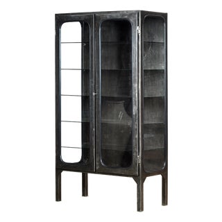 Vintage Glass Medical Cabinet, 1970s For Sale