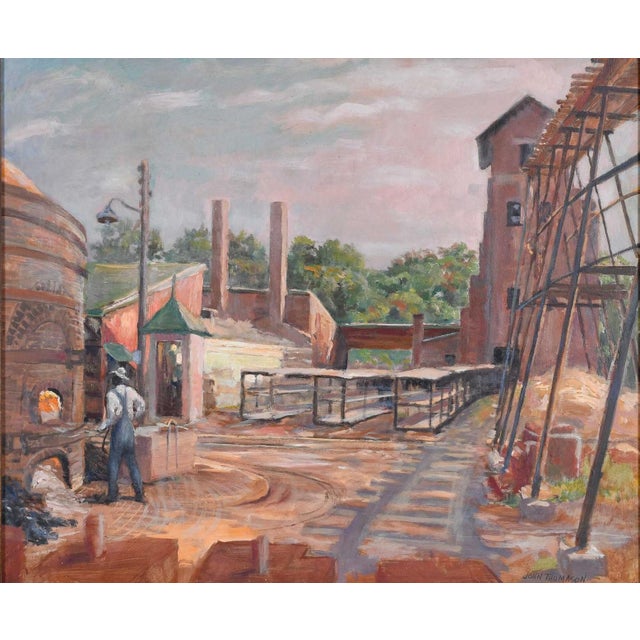 (American, 1903-1985) South Carolina Brick Yard 1959, signed lower right "John Thomason", inscribed verso with title and...