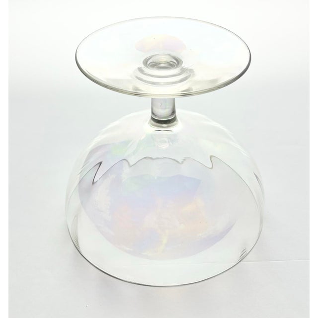 1970s Vintage 9 Lustre Iridescent Rainbow Pearl Optic Coupe Footed Dessert Bowls - Set of 9 For Sale In Dallas - Image 6 of 6