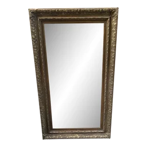 Late 19th Century Wooden Large Gilded Frame Leaf and Floral Details