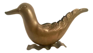 Mid-Century Brass Bird Urn Vase
