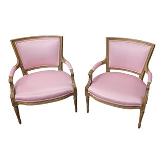 Pair Hot Pink 1950s French Chairs For Sale