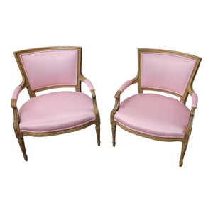 Pair Hot Pink 1950s French Chairs