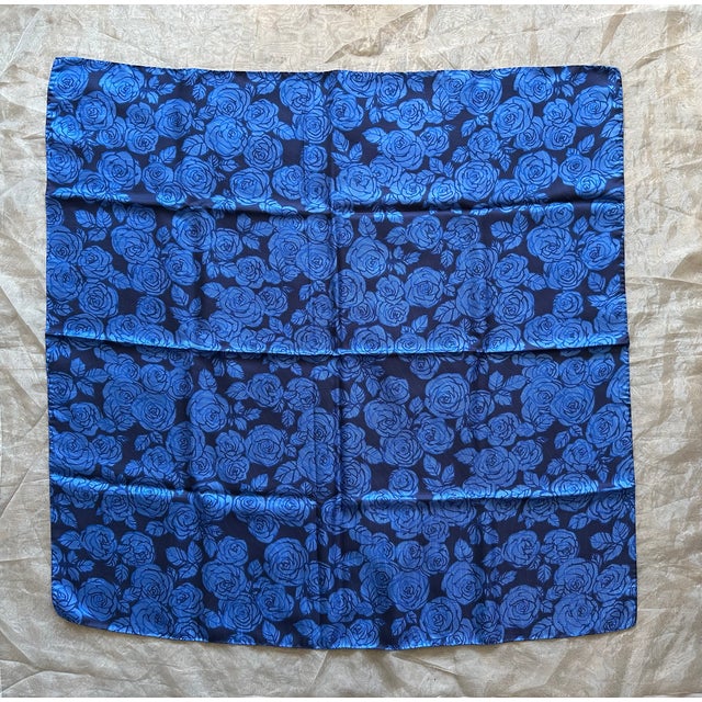 Blue Breguet Silk Scarf Textile Home Decor For Sale - Image 8 of 8