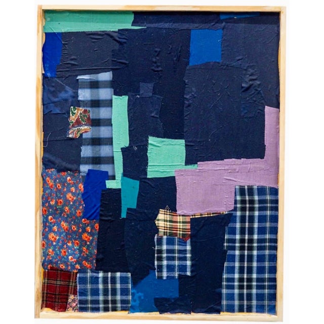 Yanira Collado, Mixed Media Textile Assemblage Collage Painting on Wood Yanira Collado, Miami, 2020 For Sale