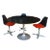 Black & Orange Circular Dining Table Set from Maurice Burke for Arkana Tulip, 1960s, Set of 4 For Sale