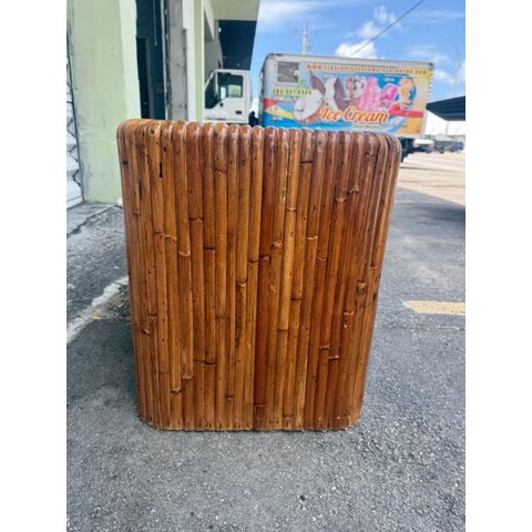 Pair of 70's Watterfall Rattan Nightstands Manner of Gabriella Crespi - A Pair For Sale In Miami - Image 6 of 9