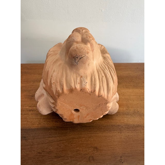 Ceramic Late 20th Century Lion Terra-Cotta Hanging Planter For Sale - Image 7 of 8