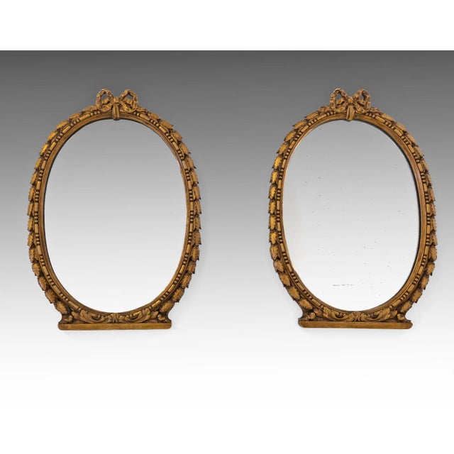 Early 20th Century Small Oval Gilt Composition Wall Mirrors, 1890s, Set of 2 For Sale - Image 15 of 15
