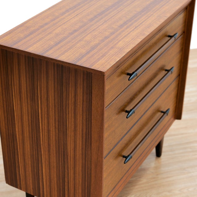 Brown 1960s Small Mid Century Dresser Nightstand by Lebus Furniture For Sale - Image 8 of 10