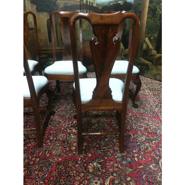 Queen Anne Vintage Walnut Chairs, Queen Anne Chairs, Set of Five For Sale - Image 3 of 11