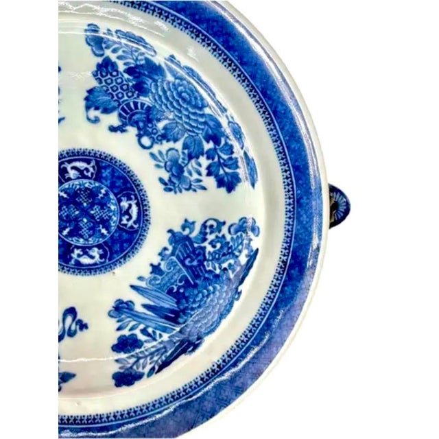 19th Century Chinese Blue Fitzhugh Porcelain Hot Plates Set of Four For Sale - Image 5 of 12