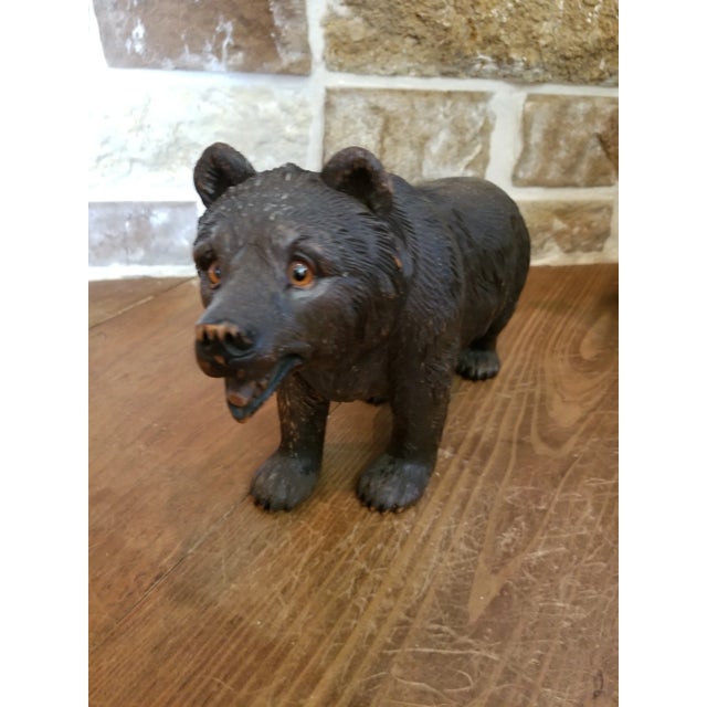 Rustic Antiique Black Forest Bear For Sale - Image 3 of 9