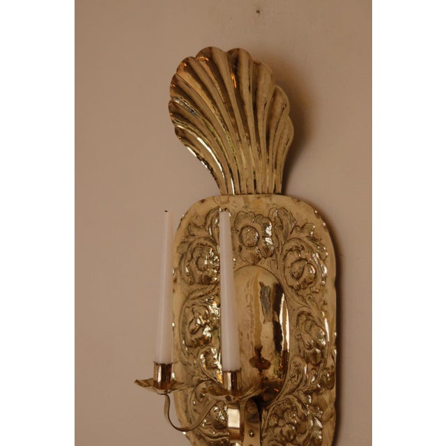Large Mid-Century Modern Swedish Brass Sconces, Set of 2 For Sale - Image 11 of 18