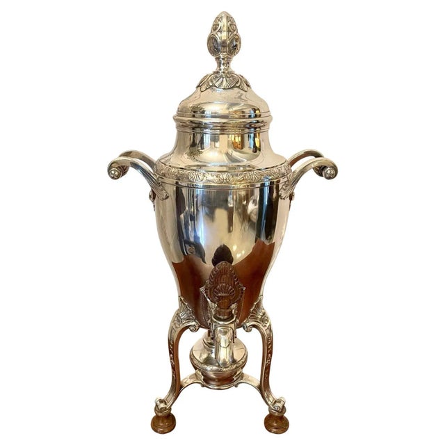 Victorian French Silver-Plated Tea Urn by Risler and Carré For Sale - Image 14 of 14