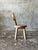 Small children's chair in natural blond teak, back with three bars. Total height: 57cm; Seat diameter: 30cm; Seat height:...