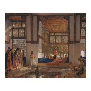 Atelier Aria Lumae John Frederick Lewis the Reception Cairo Egypt Grand Salon Scale Fine Art Gallery Board Print 40 X 32 For Sale