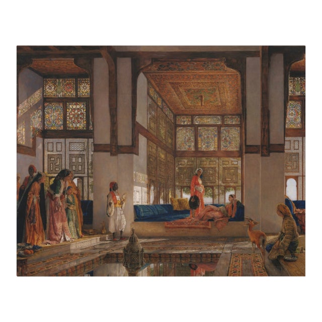 Atelier Aria Lumae John Frederick Lewis the Reception Cairo Egypt Grand Salon Scale Fine Art Gallery Board Print 40 X 32 For Sale
