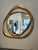 Organic shaped gold leaf mirror. Curated by Arden Home. 35lbs, 2-way hanging Reg $1050, Now $850