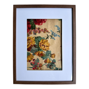 Antique Paul Dumas French Floral Wallpaper Art Original Framed Behind Acrylic Botanical Print