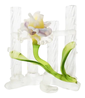 1940s Art Nouveau Floral Art Glass Vase