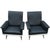 Mid-Century Modern 1950s Pair of Italian Black and White Lounge Chairs For Sale - Image 3 of 5