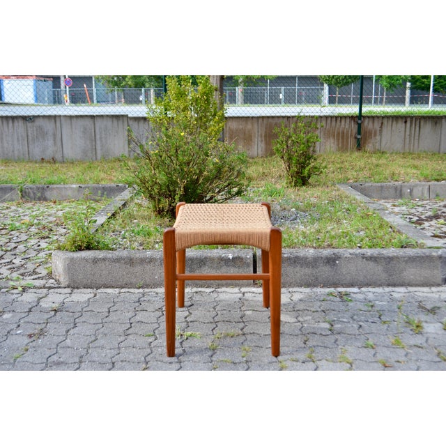 Orange Danish Teak Model GS60 Stool by Peder Kristensen for Glyngore, 1960s For Sale - Image 8 of 9