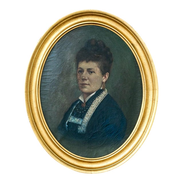 Beautiful Portrait of a Woman, 19th Century Oil on Canvas For Sale