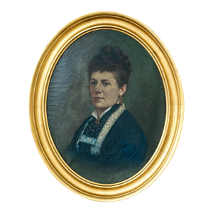 Beautiful Portrait of a Woman, 19th Century Oil on Canvas
