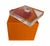 Alessandro Albrizzi Mid Century Modern Orange Lucite Ice Bucket Box For Sale In Los Angeles - Image 6 of 8