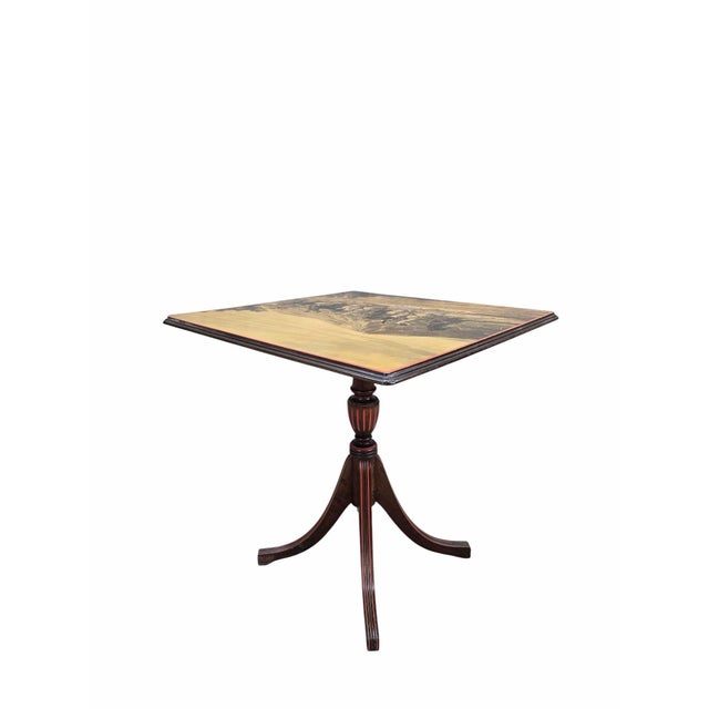 Wood Early 20th Century Ferguson Bros. Regency Revival Tilt-Top Table With Coaching Scene For Sale - Image 7 of 9