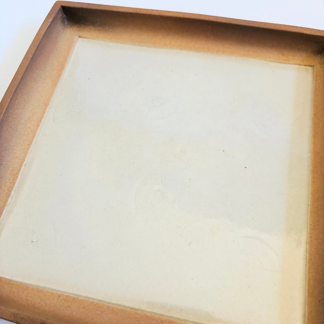 Brown Kazuo Takiguchi Pottery Square Plate For Sale - Image 8 of 12