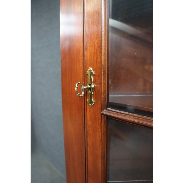 Traditional Henkel Harris Cherry Lighted Corner Cabinet For Sale - Image 3 of 13