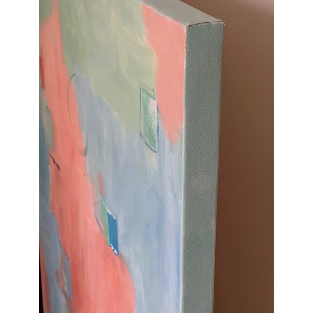Gentle Voices -Large Abstract Bright Oil on Canvas by Christine Frisbee For Sale In Providence - Image 6 of 12