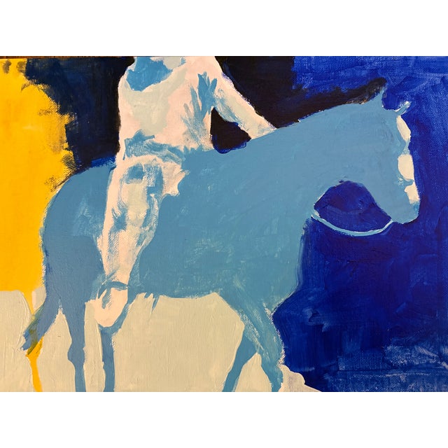 This 11x 14 acrylic painting on canvas board features a working cowboy on his trusty steed. An impression of the American...