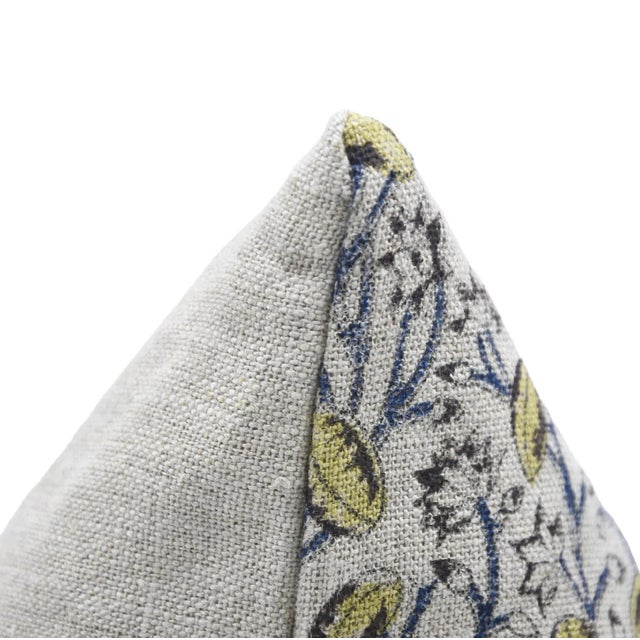 Not Yet Made - Made To Order Throw Pillow Cover Designer Collection of Hand Block Printed Thick Linen 24x24 Inch- Pista For Sale - Image 5 of 5
