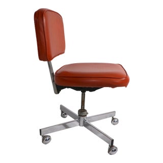 Mid Century Swivel Desk Office Chair Att. To Shelby Williams For Sale