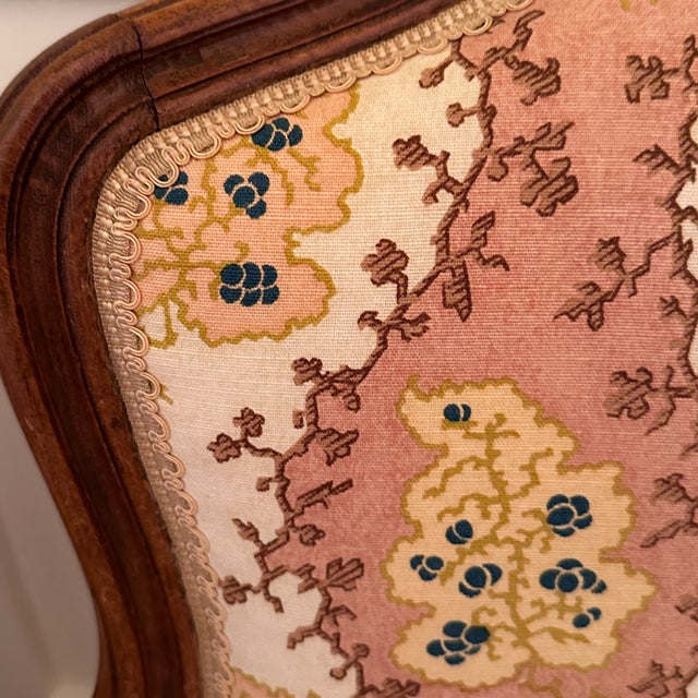 Pair 1800s Fauteuils With English Upholstery For Sale - Image 4 of 11