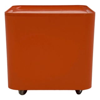 Orange Dime Side Table on Wheels by Marcello Siard for Longato, 1970s For Sale