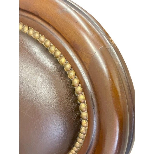Vintage Ralph Lauren–Style Leather Club Chair With Nailhead Trim For Sale - Image 6 of 18