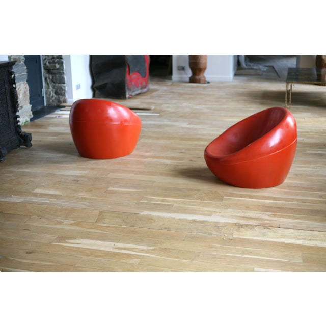Space Age Armchairs in Fiberglass, 1960s, Set of 2 For Sale - Image 13 of 18