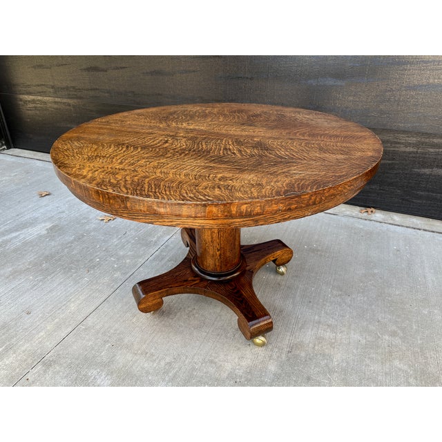 Early 20th C. Antique Tiger Wood Empire Dining Table Chairish