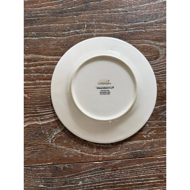 Ceramic 1990s Villeroy Boch Castellina 8.25 Inch Plates Citta Campagna Floral Fruit Dinnerware - Set of 6 For Sale - Image 7 of 9