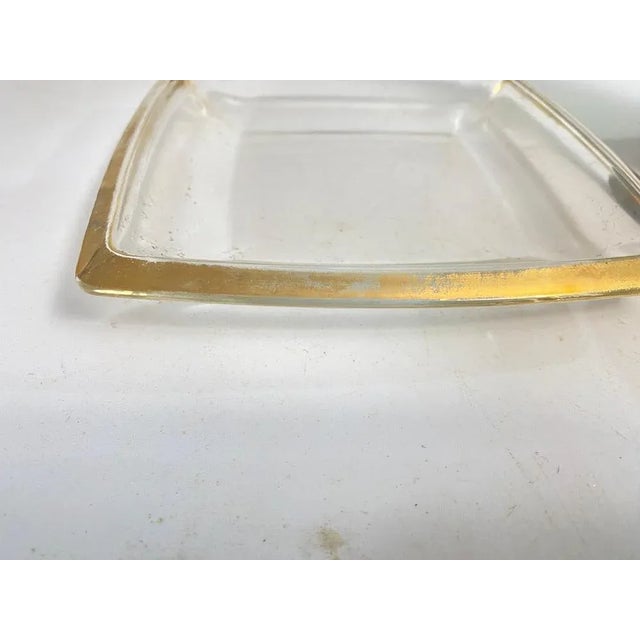 Art Glass Ashtrays with Golden Border, France, 1970s, Set of 2 For Sale - Image 4 of 8