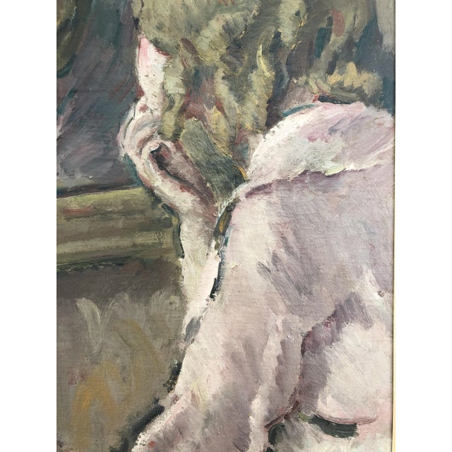 Henri Fehr, Jeune fille au rouge à lèvres, Oil on Canvas, Framed For Sale - Image 4 of 13