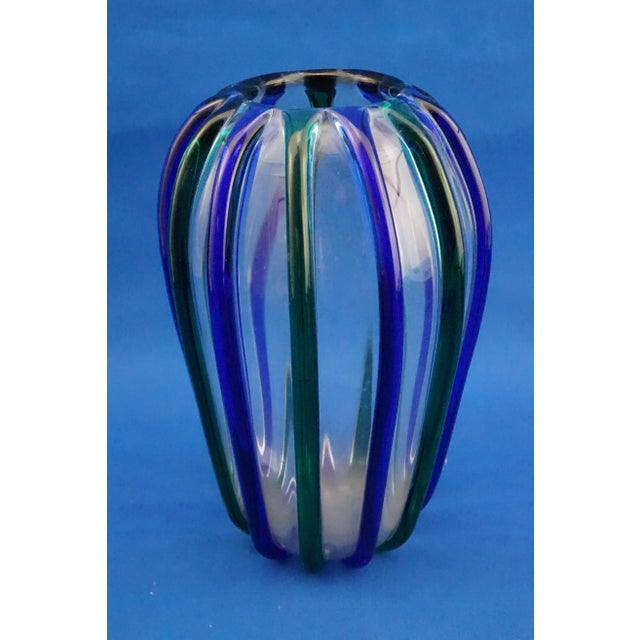 20th Century Murano Blown Glass Vase with Ribs attributed to Archimede Seguso, Italy, 1890s For Sale - Image 5 of 18