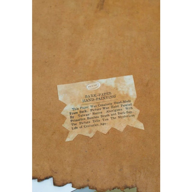 Vintage Paintings on Bark Paper | Taiwanese Aborigine Art For Sale - Image 4 of 5