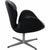 Arne Jacobsen Swan chair upholstered in black leather and with a swivel base of aluminum. The chair is from the 1960-1970s...
